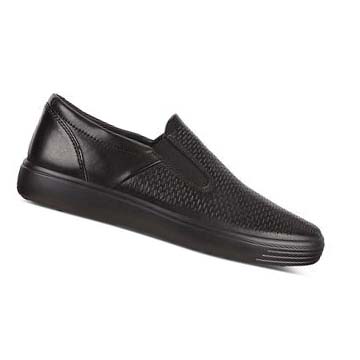 Men's Ecco Soft 7 Slip-on Sneakers Black | USA 635WNB